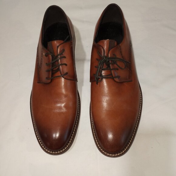 ZANZARA DERBY MENS DRESS SHOE BROWN SIZE 13 LEATHER STITCHED SOLE - Picture 7 of 9